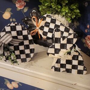 Black and White Checkered Home Decor Set